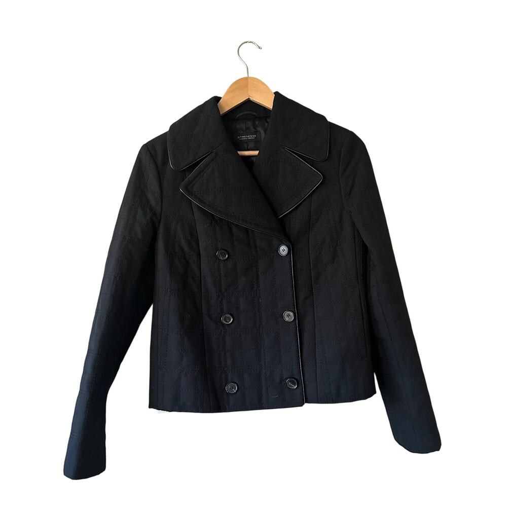 Strenesse Black Quilted Pea Coat NEW WITH TAGS Size 4